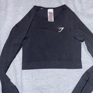 Black Gym Shark crop top